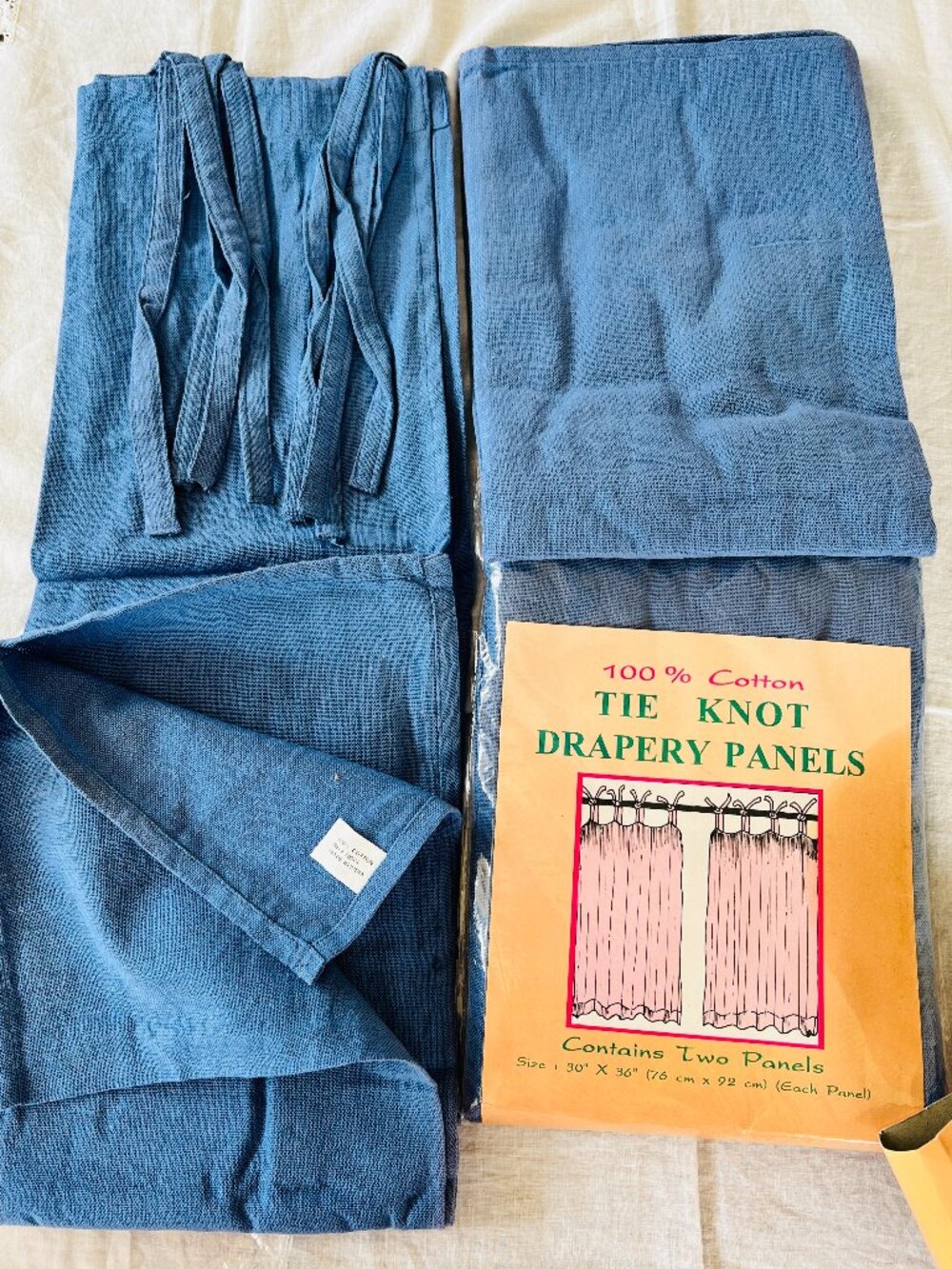 NEW -- 4 Drapery Panels - 100% Cotton -30X36